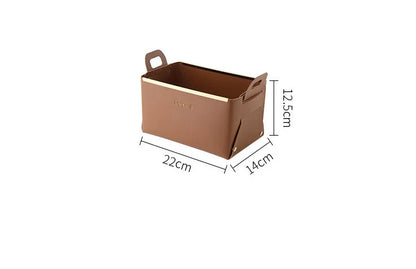 Faux Leather Storage Box with Handle “Eleganzia”