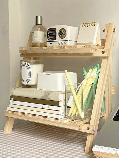 Étagère de Rangement en Bois Double Couche “DualRack”