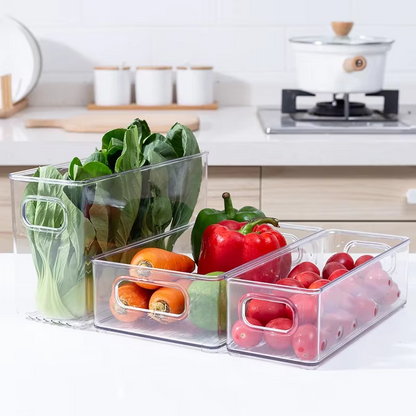 “ClearFridge” Stackable Refrigerator Storage Box