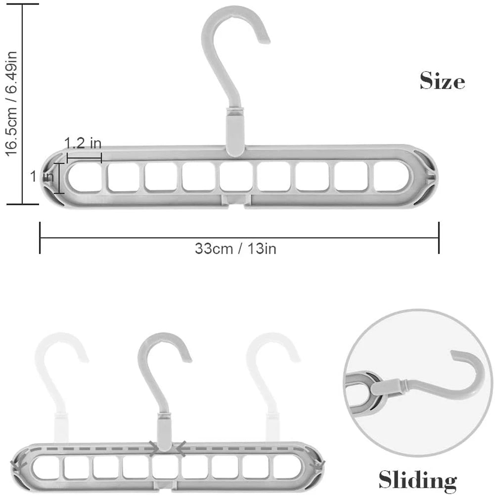 360° retractable hanger with 9 holes "FlexiCintre"