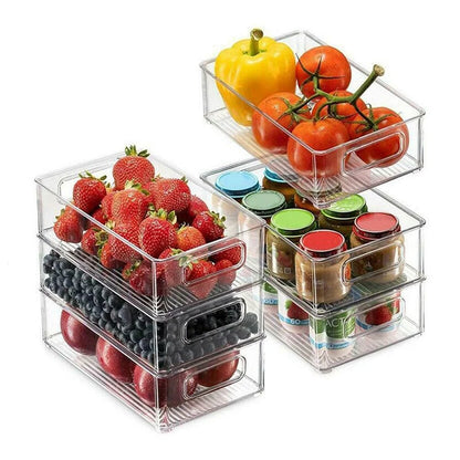 “ClearFridge” Stackable Refrigerator Storage Box