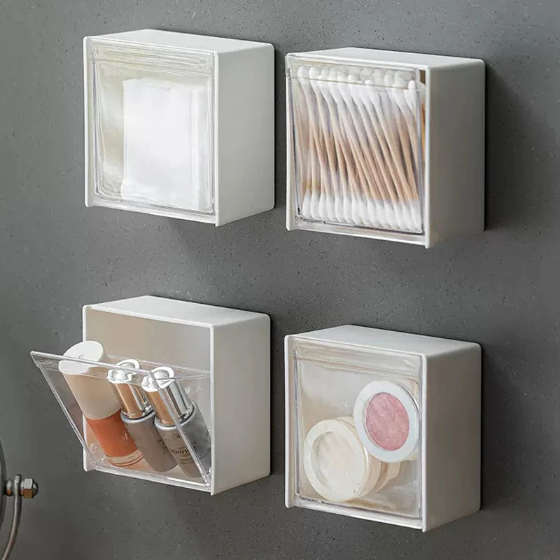 “ClearBox” Dustproof Wall Mounted Storage Box for Cotton Buds and Jewelry