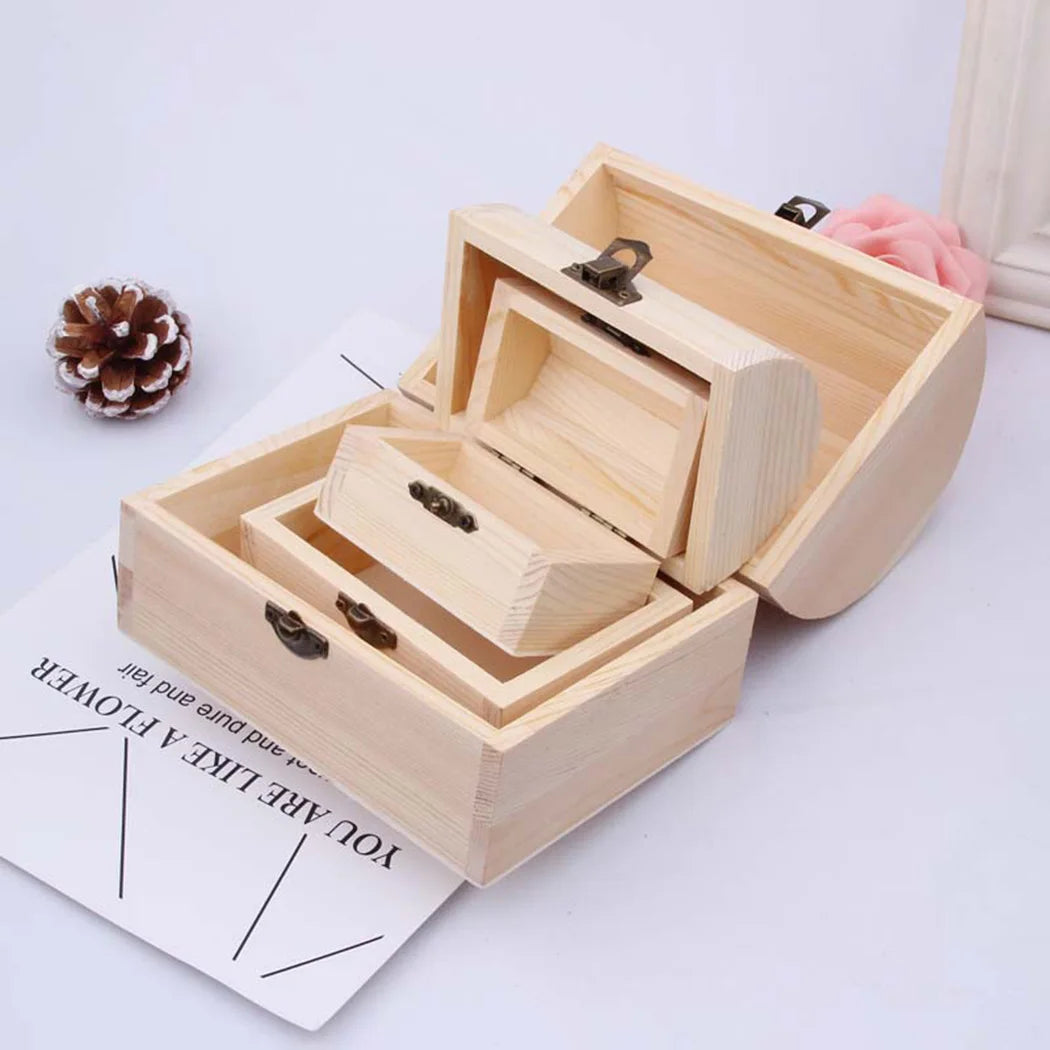 “ArchiBox” Wooden Storage Box with Hinges and Arched Shape