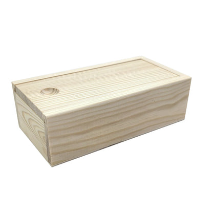 “NaturalCraft” Wooden Storage Box with Sliding Lid