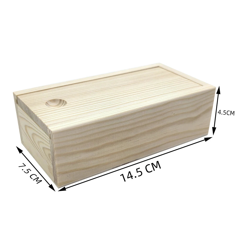 “NaturalCraft” Wooden Storage Box with Sliding Lid