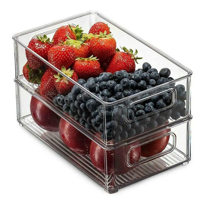 “ClearFridge” Stackable Refrigerator Storage Box