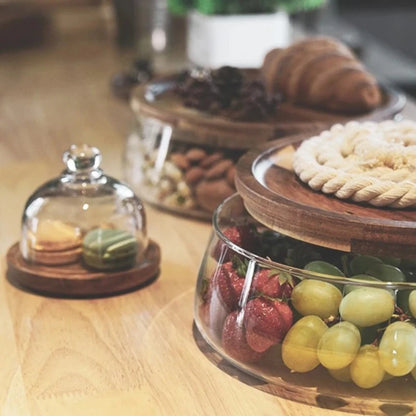 Bocaux de Rangement en Verre avec Couvercle en Bois “EcoGlass”