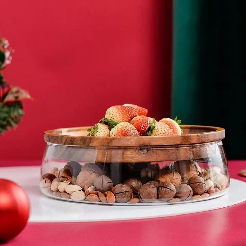 Bocaux de Rangement en Verre avec Couvercle en Bois “EcoGlass”