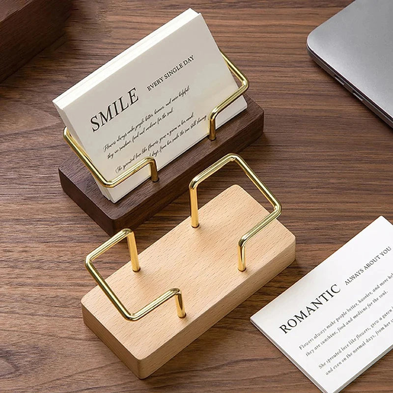 “WoodDesk” Wooden Business Card Holder