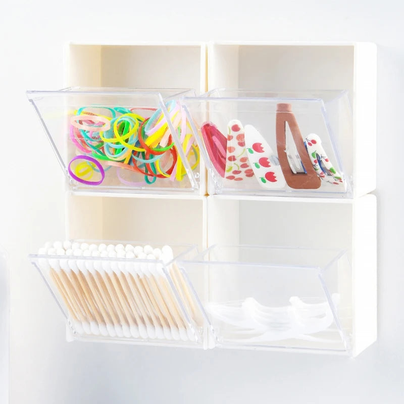 “ClearBox” Dustproof Wall Mounted Storage Box for Cotton Buds and Jewelry